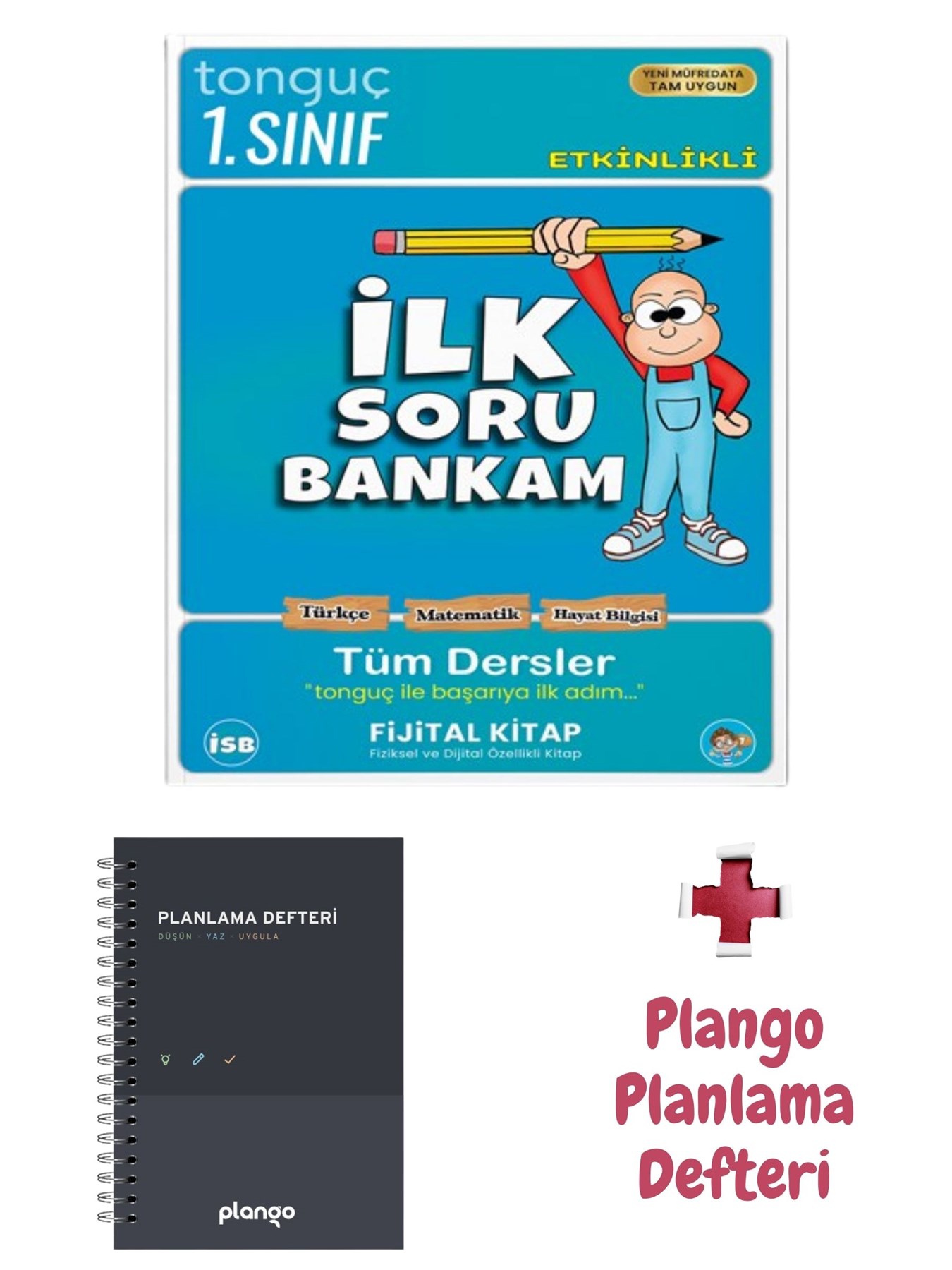 1. Sınıf Tüm Dersler Soru Bankası + Siyah Gri Planlama Defteri - Tonguç Akademi