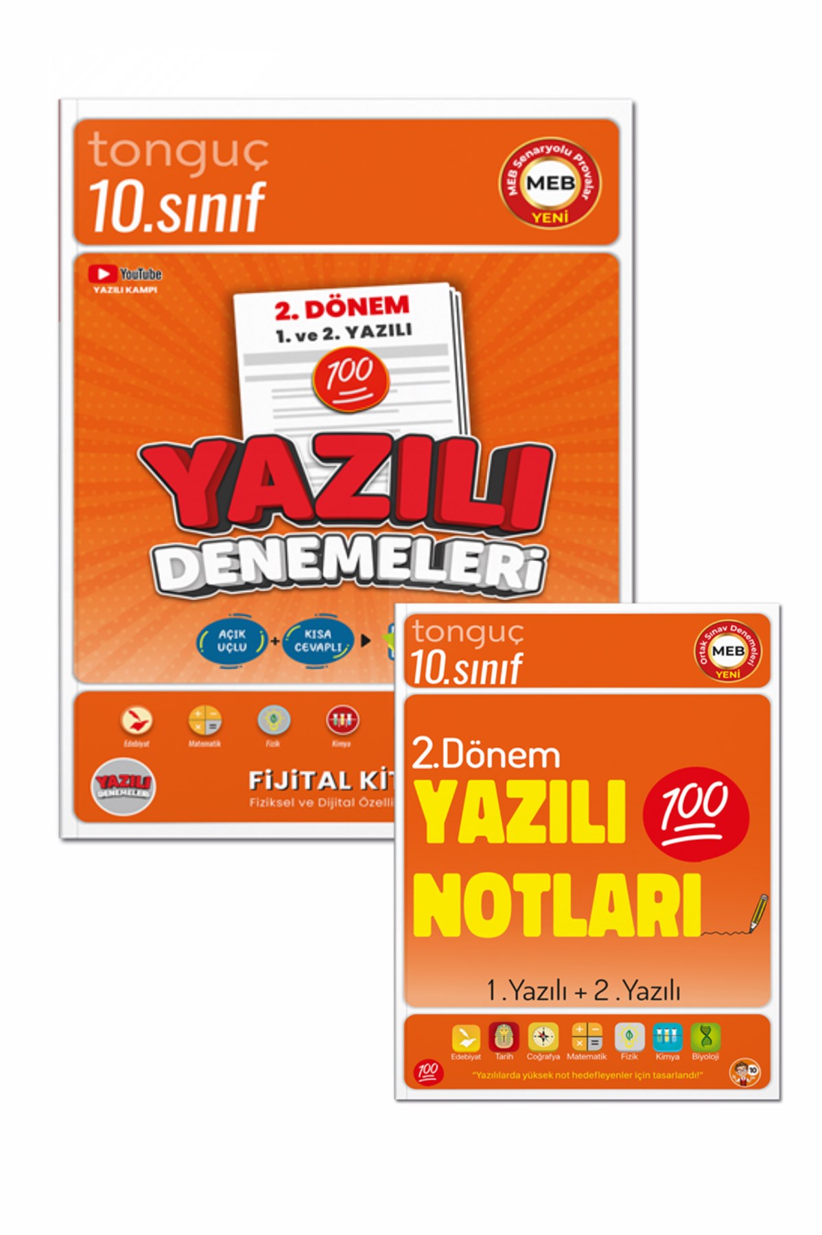 10. Sınıf Yazılı Notları Ve Denemeleri 2. Dönem 1 Ve 2. Yazılı 2 Ki̇tap  Tonguç Yayınları