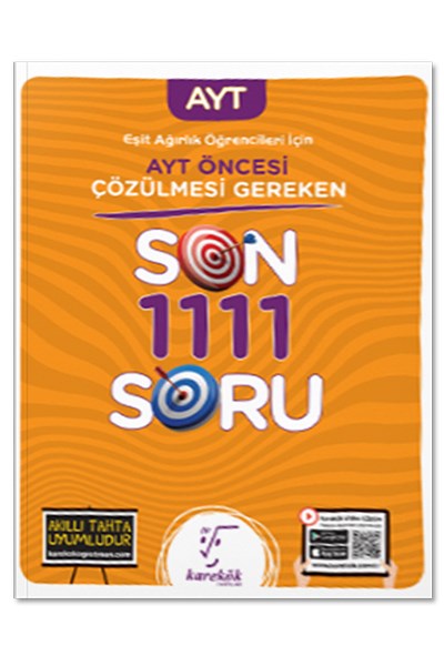 2021 AYT Öncesi Çözülmesi Gereken Eşit Ağırlık Son 1111 Soru Karekök Yayınları