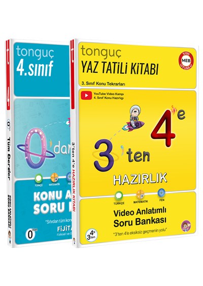 3\'ten 4\'e Hazırlık Seti - Telafi ve Ön Hazırlık Seti - Tonguç Yayınları