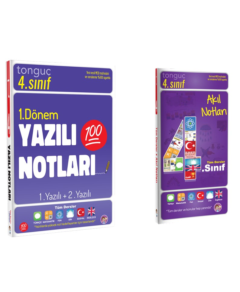 4. Sınıf 1. Dönem Yazılı Notları Ve 4. Sınıf Akıl Notları  Tonguç Yayınları
