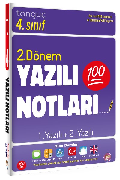 4. Sınıf Yazılı Notları 2. Dönem 1 Ve 2. Yazılı  Tonguç Yayınları