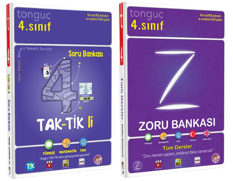 4. Sınıf Zoru Ve Taktikli Tüm Dersler Soru Bankası  2 Kitap  Tonguç Akademi