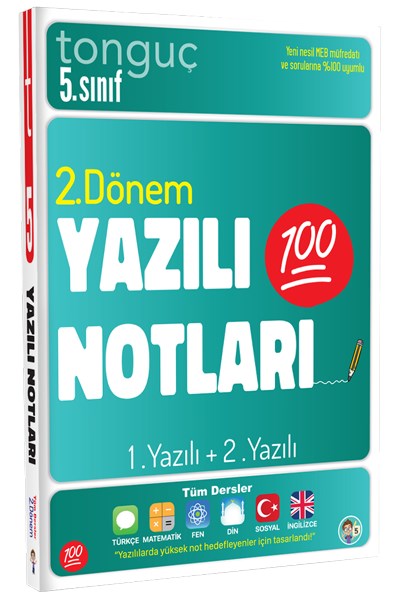 5. Sınıf Yazılı Notları 2. Dönem 1 Ve 2. Yazılı  Tonguç Yayınları