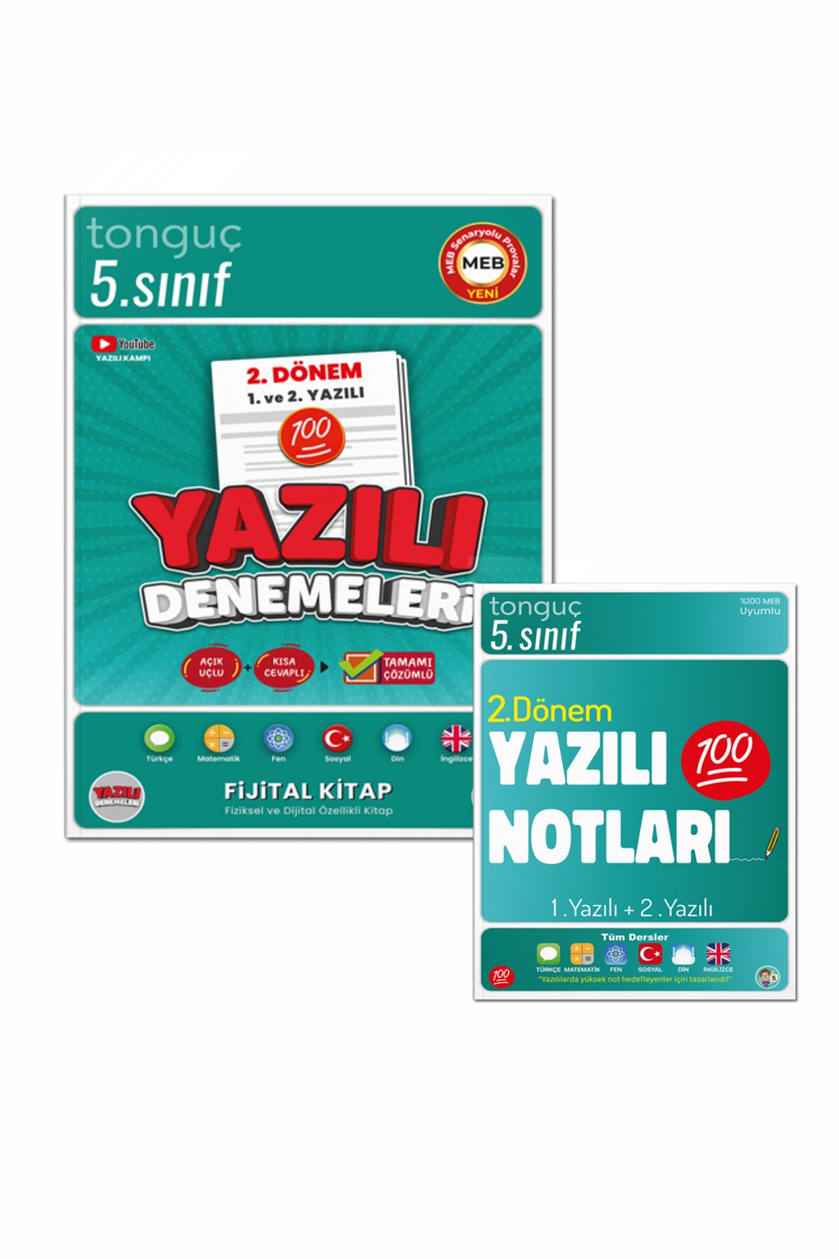 5. Sınıf Yazılı Notları Ve Denemeleri 2. Dönem 1 Ve 2. Yazılı 2 Ki̇tap  Tonguç Yayınları