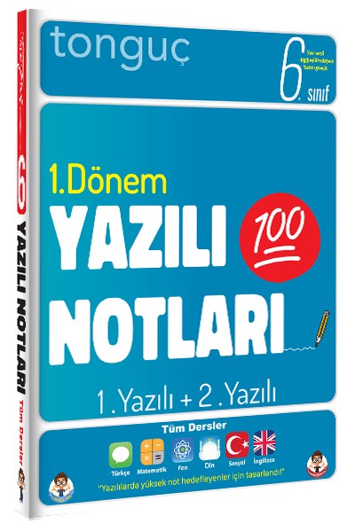 6. Sınıf Yazılı Notları 1. Dönem 1 Ve 2. Yazılı Konu Özetli  Tonguç Yayınları
