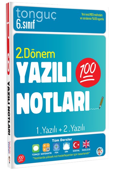 6. Sınıf Yazılı Notları 2. Dönem 1 Ve 2. Yazılı  Tonguç Yayınları