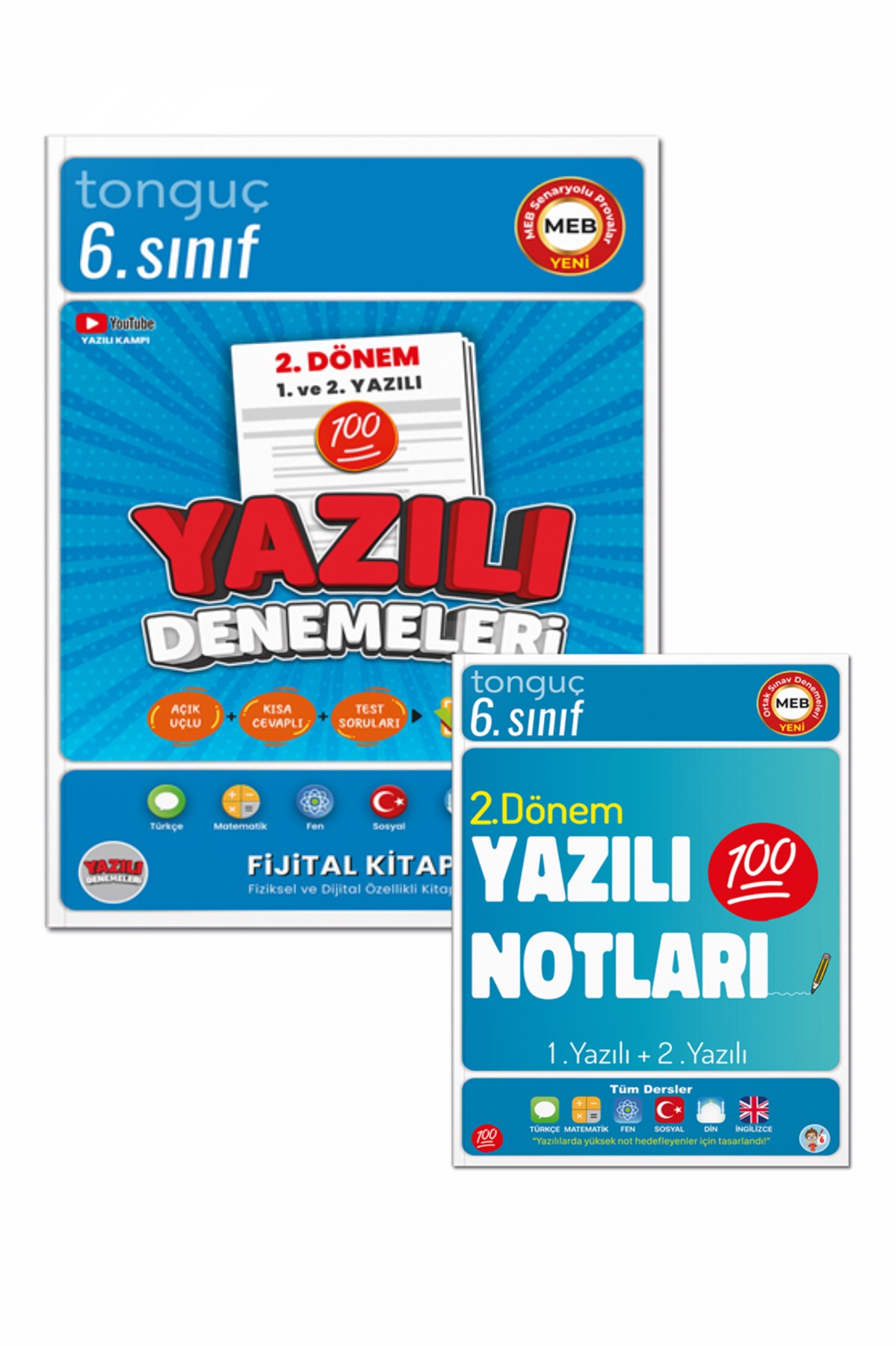 6. Sınıf Yazılı Notları Ve Denemeleri 2. Dönem 1 Ve 2. Yazılı 2 Ki̇tap  Tonguç Yayınları