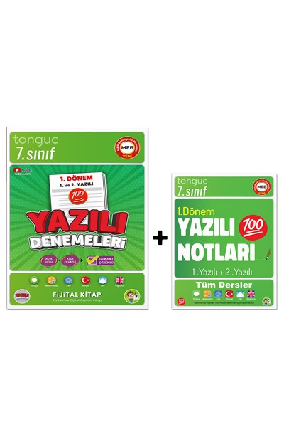 7. Sınıf Yazılı Denemeleri Ve Yazılı Notları 1. Dönem   Tonguç Yayınları