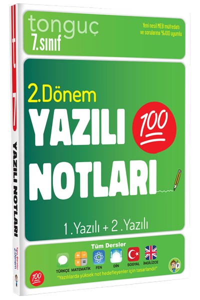 7. Sınıf Yazılı Notları 2. Dönem 1 Ve 2. Yazılı  Tonguç Yayınları