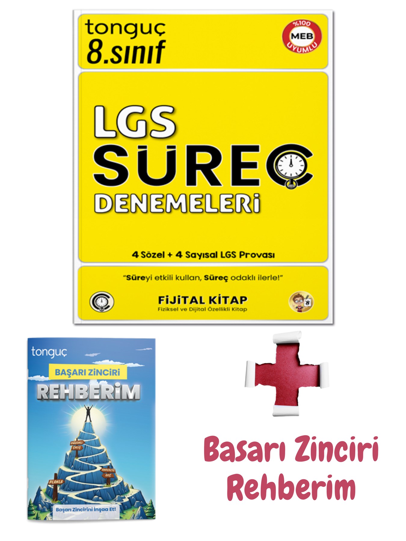 8. Sınıf LGS Süreç Denemeleri 4 Sözel 4 Sayısal Deneme + Başarı Zinciri - Tonguç Yayınları