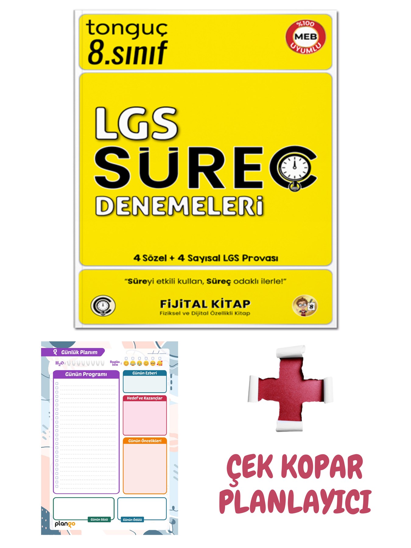 8. Sınıf LGS Süreç Denemeleri 4 Sözel 4 Sayısal Deneme + Günlük Planlayıcı - Tonguç Yayınları