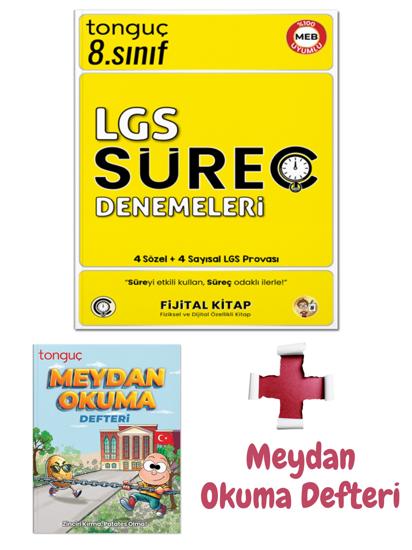 8. Sınıf LGS Süreç Denemeleri 4 Sözel 4 Sayısal Deneme + Meydan Okuma Defteri - Tonguç Yayınları