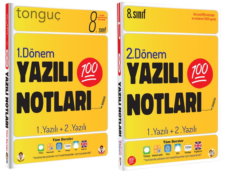 8. Sınıf Yazılı Notları 1. Dönem Ve 2. Dönem 1 Ve 2. Yazılı  Tonguç Yayınları