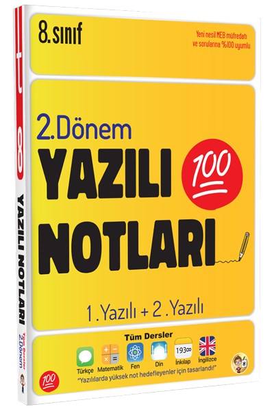 8. Sınıf Yazılı Notları 2. Dönem 1 Ve 2. Yazılı  Tonguç Yayınları