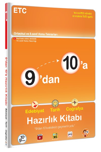 9'dan 10'a Edebiyat Tarih Coğrafya Hazırlık Kitabı - Tonguç Yayınları