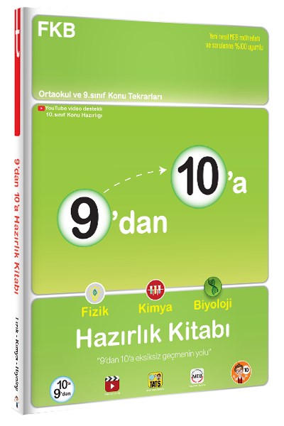 9'dan 10'a Fizik Kimya Biyoloji Hazırlık Kitabı - Tonguç Yayınları