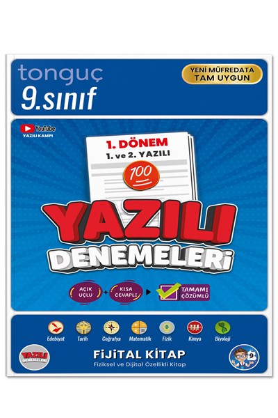 9. Sınıf Yazılı Denemeleri 1. Dönem 1 Ve 2. Yazılı  Tonguç Yayınları