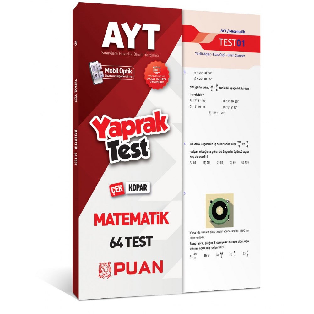 Ayt Matematik Çek Kopar 64 Yaprak Test  Puan Yayınları