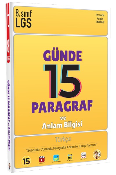 Lgs Günde 15 Paragraf Ve Anlam Bilgisi Soru Bankası  Tonguç Akademi