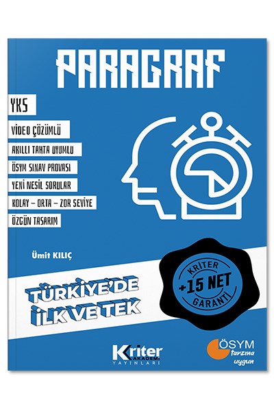 Tyt  Ayt 15 Net Garantili Paragraf Konu Özetli Soru Bankası  Kriter Akademi Yayınları