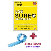 8. Sınıf LGS Süreç Denemeleri 4 Sözel 4 Sayısal Deneme + Esnek Cetvel - Tonguç Yayınları