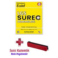 8. Sınıf LGS Süreç Denemeleri 4 Sözel 4 Sayısal Deneme + Kalemlik - Tonguç Yayınları