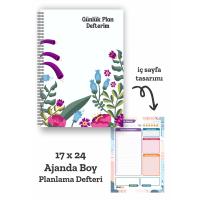 Çiçek Bahçesi Günlük Planlayıcı Defter - Daily Planner - Ders Çalışma Planlayıcı Defteri - Planlama