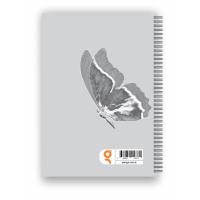 Gri Kelebek Spiralli Günlük Planlama Defteri - 100 Sayfa - 17x24 Planlayıcı Defter