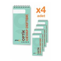 Optik Cevap Defteri YEŞİL (4 Adet - 200 Sayfa) Sınava Hazırlık Optik Form Defteri - Plango