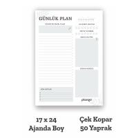 Plango Siyah - Beyaz Çek Kopar Günlük Planlayıcı - Ders Çalışma Planlayıcı