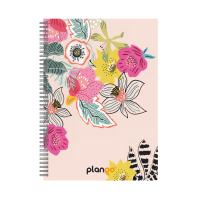 Renkli Çiçekler Spiralli Günlük Planlama Defteri - 100 Sayfa - 17x24 Planlayıcı Defter