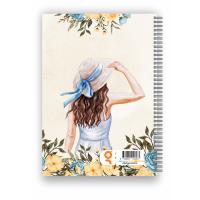 Şapkalı Kadın Spiralli Günlük Planlama Defteri - 100 Sayfa - 17x24 Planlayıcı Defter