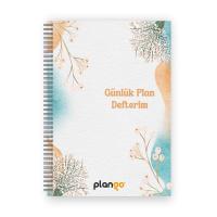 Suluboya Çiçek Spiralli Günlük Planlama Defteri - 100 Sayfa - 17x24 Planlayıcı Defter