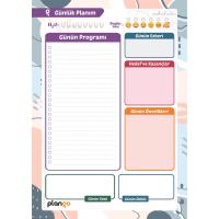 Turkuaz Kareler Günlük Planlayıcı Defter Daily Planner Ders Çalışma Planlayıcı Defteri Planlam